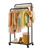 RRP £33.06 Sakugi Clothes Rail - Double-Rod Rustproof Clothes Rack with Anti-Slip Stoppers