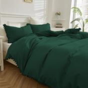 RRP £29.39 WONGS BEDDING Emerald Green Duvet Cover Double Size