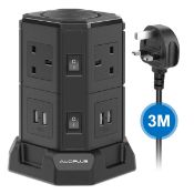 RRP £30.12 3M Tower Extension Lead with USB Solts