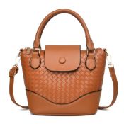 RRP £20.34 FULEI Women's Woven Faux Leather Handbag