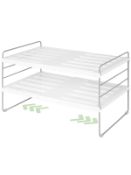 RRP £22.04 Huquter Adjustable Cupboard Organiser 26 41 cm Wide
