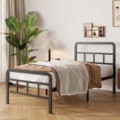 RRP £110.03 Yicensen Metal Bed Frame with Curved Headboard and Footboard 160 x 190 cm