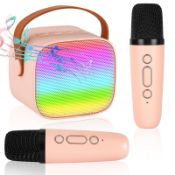 RRP £14.39 Ainiv Karaoke Machine for Kids & Adults with 2 Wireless Microphones
