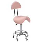 RRP £73.49 REDCAMP Rolling Saddle Stool with Back Support