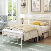 RRP £107.78 EMODA Small Single Bed Frame 2ft6 with Headboard and Footboard