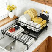 RRP £17.14 FODYNE Expandable Dish Drying Rack with Drainboard