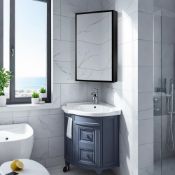 RRP £131.99 Janboe Corner Mirror Cabinet,35 70cm,Aluminum Framed,Powder Coating Cabinet