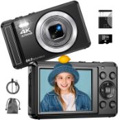 RRP £56.33 Digital Camera 4K 64 MP Autofocus Camera with 16x Digital Zoom