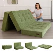RRP £119.46 MAXYOYO Folding Mattress Chenille Fabric 15cm, Sofa Bed for Guest