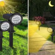 RRP £16.56 YZYOE 2 Pack 20LED Outdoor Solar Courtyard Supplementary Lighting Spotlight