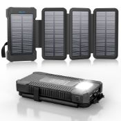 RRP £11.76 Solar Power Bank 26800mAh with 4 Solar Panels
