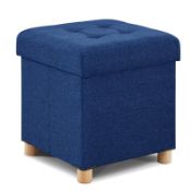 RRP £43.19 BRIAN & DANY Folding Ottoman Storage Box with Wood Legs