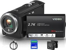 RRP £75.78 Delmodes 2.7K 56MP Camcorder Video Camera 16X Digital Zoom Vlogging Camera