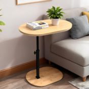 RRP £29.99 YASHIIN C-Shaped Bamboo Side Table with Rotating