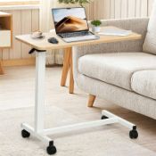RRP £85.19 Overbed Table Adjustable Height Hospital Bed Table with Lockable Wheels