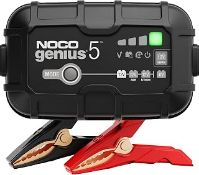 NOCO GENIUS5: 5A 6V/12V Smart Battery Charger – Automatic Maintainer, Trickle Charger & Desulfator w