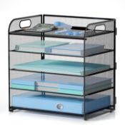 RRP £29.99 HELZOI 5 Tier Paper Letter Tray Desk Organiser