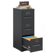 RRP £214.97 IKIMI 4 Drawer Lockable Metal File Cabinet with Wheels
