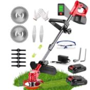 RRP £36.74 Cordless Strimmer Electric Heavy Duty Metal Blade Cordless