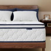 RRP £110.09 Double Mattresses 4FT6, 12Inch Hybrid Pocket Sprung Mattress for Double Bed