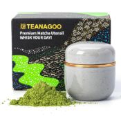 RRP £9.08 TEANAGOO Ceramic Japanese Matcha Green Tea Canister Kit X2