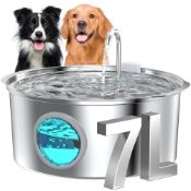 RRP £47.94 Dog Water Fountain for Drinking: Stainless Steel Cat