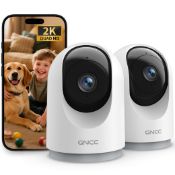 RRP £23.31 GNCC Indoor Cameras House Security 2-Pack Cameras for Pet Dog with App, 3MP