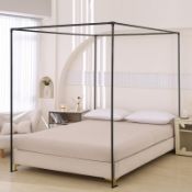 RRP £65.71 Beyeutao Double Bed Canopy Frame Black Mosquito Net