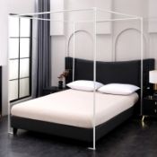 RRP £66.03 Beyeutao Double Bed Canopy Frame White Mosquito Net