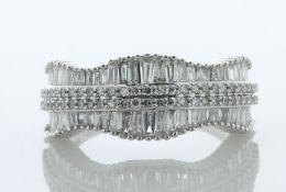 10ct White Gold Diamond Semi Eternity Wave Ring 1.00 Carats