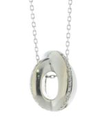 18ct White Gold Italian Designer Diamond Pendant 0.50 Carats