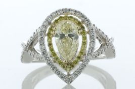 18ct White Gold Diamond Halo Ring 1.78 Carats