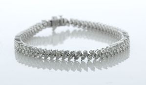 10ct White Gold Diamond Tennis Style Bracelet 5.00 Carats
