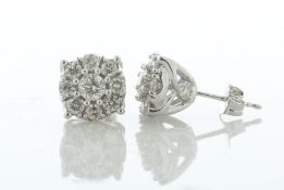 10ct Gold Ladies Cluster Diamond Earring 1.50 Carats