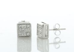 10ct Gold Ladies Illusion Diamond Earring 1.00 Carats