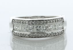 10ct White Gold Semi Eternity Diamond Ring 1.00 Carats