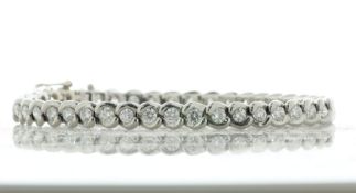 18ct White Gold Ladies Dress Diamond Bracelet 7 Inch 5.00 Carats