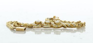 18ct Yellow Gold Ladies Dress Diamond Bracelet 6 Inch 2.50 Carats