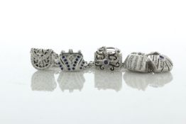 18ct White Gold Ladies Dress Charm Diamond Bracelet