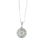 10ct Gold Cluster Diamond Pendant 1.00 Carats