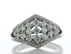 9ct White Gold Diamond Ring 1.04 Carats