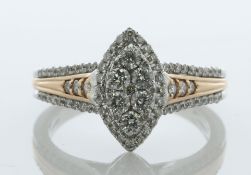 14ct Gold Diamond Cluster Ring 1.05 Carats