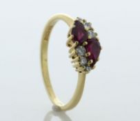 18ct Yellow Gold Diamond And Ruby Ring (0.50) 0.19 Carats