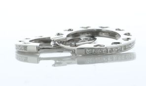 9ct White Gold Semi Eternity Diamond Hoop Earring 1.00 Carats