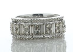 9ct White Gold Semi Eternity Diamond Ring 1.31 Carats