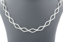 18ct White Gold Ladies Diamond Choker 2.16 Carats