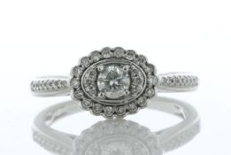 14ct White Gold Cluster Diamond Ring 0.75 Carats