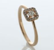 10ct Gold Diamond Halo Ring 0.28 Carats