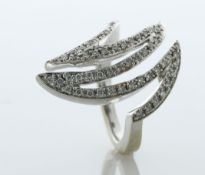 18ct White Gold Diamond Lightening Scribble Ring 1.00 Carats