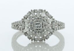 10ct White Gold Diamond Cluster Ring 1.29 Carats